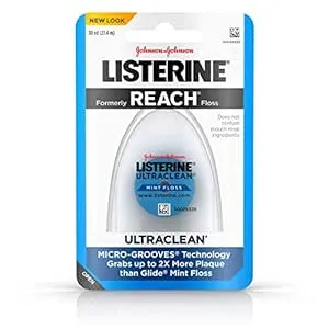 Listerine Ultraclean Dental Floss, Oral Care, Mint-Flavored, 30 Yards (Pack of 3)