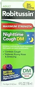 Robitussin Adult Nighttime Cough DM Liquid Maximum Strength - 4 oz, Pack of 2