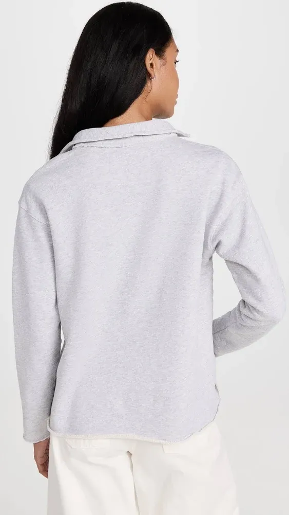 Frank &amp; Eileen-Patrick Popover Henley Triple Fleece Cotton size: S Gray Melange