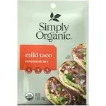 Simply Organic Mild Taco Seasoning Mix - Case Of 12 - 1 Oz.