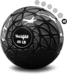 Yes4All Slam Ball, 10-40lb Medicine Ball, Durable PVC Sand Filled Workout Dynamic Weighted Balls for Exercise Core Strengthen