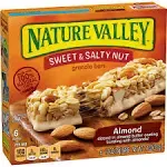 Nature Valley Granola Bars, Almond, Chewy, Sweet & Salty Nut - 6 pack, 1.2 oz bars