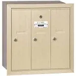 Salsbury Industries Vertical Mailbox - 3 Doors - Sandstone - Recessed Mounted - USPS Access