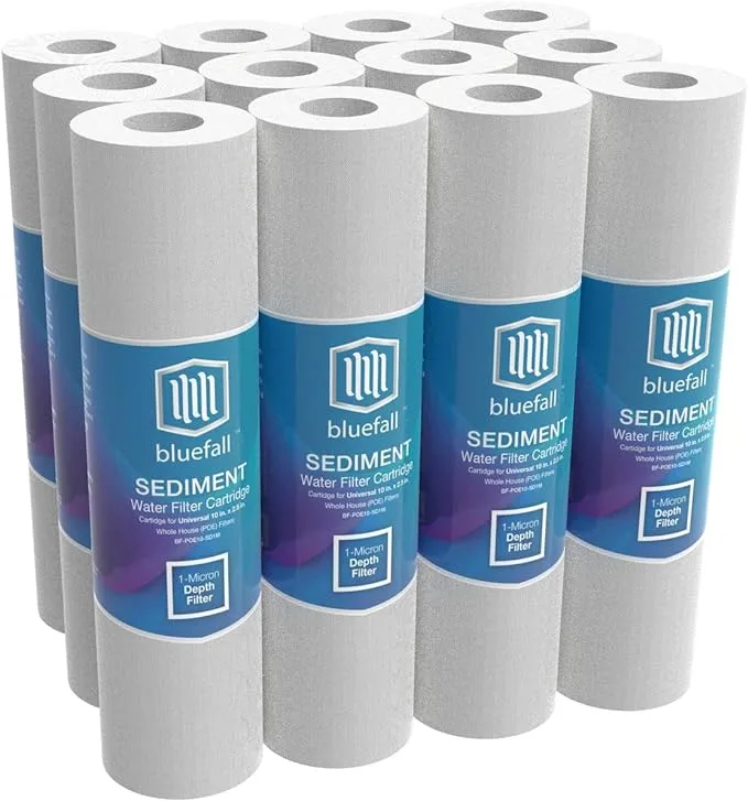 1 Micron Sediment Filter 10" x 2.5" Whole House Water Filter Sediment Water Filter Replacement Cartridge Compatible with Any 10 inch Reverse Osmosis Water Filtration System Value Pack (50)