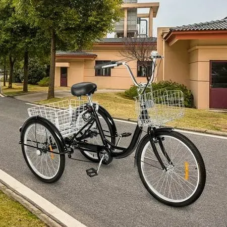 Overpatio Adult Tricycle 7 Speed, 24 inch Three Wheel Bikes, for Seniors, Adults ...