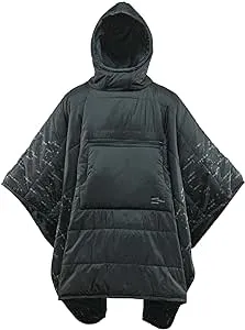 Therm-a-Rest Honcho Poncho Wearable Hoodie Blanket, Black Forest Print