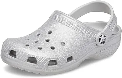 Crocs Kids' Classic Glitter Clog - Silver