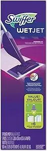 Swiffer WetJet Hardwood and Floor Spray Mop, All-in-One Mopping Cleaner Starter Kit, Includes: 1 WetJet, 10 Pads, 1 Cleaning Solution & 4 Batteries