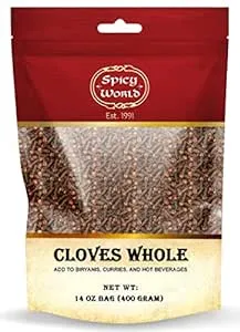 Spicy World Whole Cloves Bulk 14 Oz Bag - Premium Quality - Great for Foods, Clove Tea, Clove Pomander Balls & Potpourri - Aromatic & Richly Flavored Cloves Whole