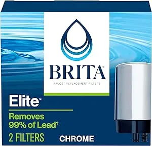 Brita Faucet Water Filter for Sink Water Filtration System, BPA-Free, Replaces 750 Plastic Water Bottles, Lasts Four Months or 100 Gallons, Includes 2 Filters, Chrome