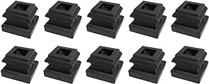 Baluster Flat Base Shoe with Set Screw - for Use with 1/2" Square Iron Balusters - Set of 10 (Satin Black) - DH-30