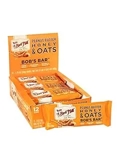 Bob's Red Mill Peanut Butter Honey & Oats Snack Bar – 1.76 Ounce (Pack of 12) - Gluten Free, Non-GMO, Whole Grain