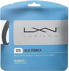 Luxilon Big Banger ALU Power 16 Gauge - 125 Polyester (Poly) Tennis String Set - 40 Feet - Silver