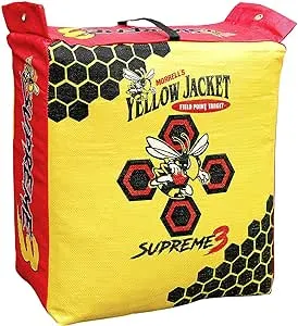 Morrell Yellow Jacket Supreme 28 Pound Field Point Archery Bag Target with Dual Shooting Sides and Multiple Bullseyes, Yellow