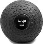 Yes4all 40 lbs Slam Ball, Medicine Ball for Strength and Workout - Fitness Exercise Ball with Grip Tread & Durable Rubber Shell (40lbs, Black)