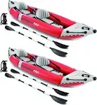 Intex Excursion Pro Inflatable 2 Person Vinyl Kayak w/ Oars and Pump, Red (2 Pack)