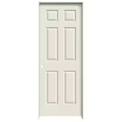 Masonite 80 in. 1.375 in. Primed 6-Panel Hollow Core Composite Slab Interior Door