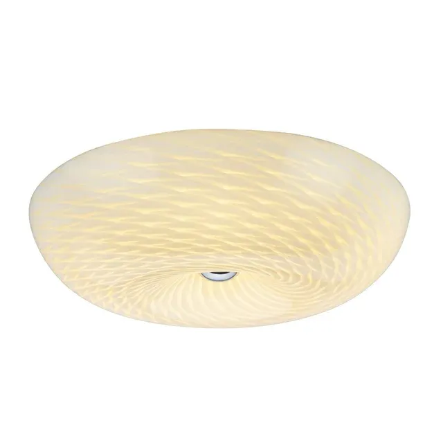 Aspen Creative Corporation 18 in. 20-Watt Chrome Integrated LED Ceiling Flush Mount with Frosted Glass Diffuser