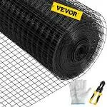 VEVOR Hardware Cloth, 36" x 50' & 1"x1" Mesh Size, Galvanized Steel Vinyl Coated 16 Gauge Chicken Wire Fencing w/A Cutting Plier & A Pair of Fabric Gloves, for Garden Fencing & Pet Enclosures, BlackVEVOR Hardware Cloth, 36" x 50' & 1"x1" Mesh Size, Galva