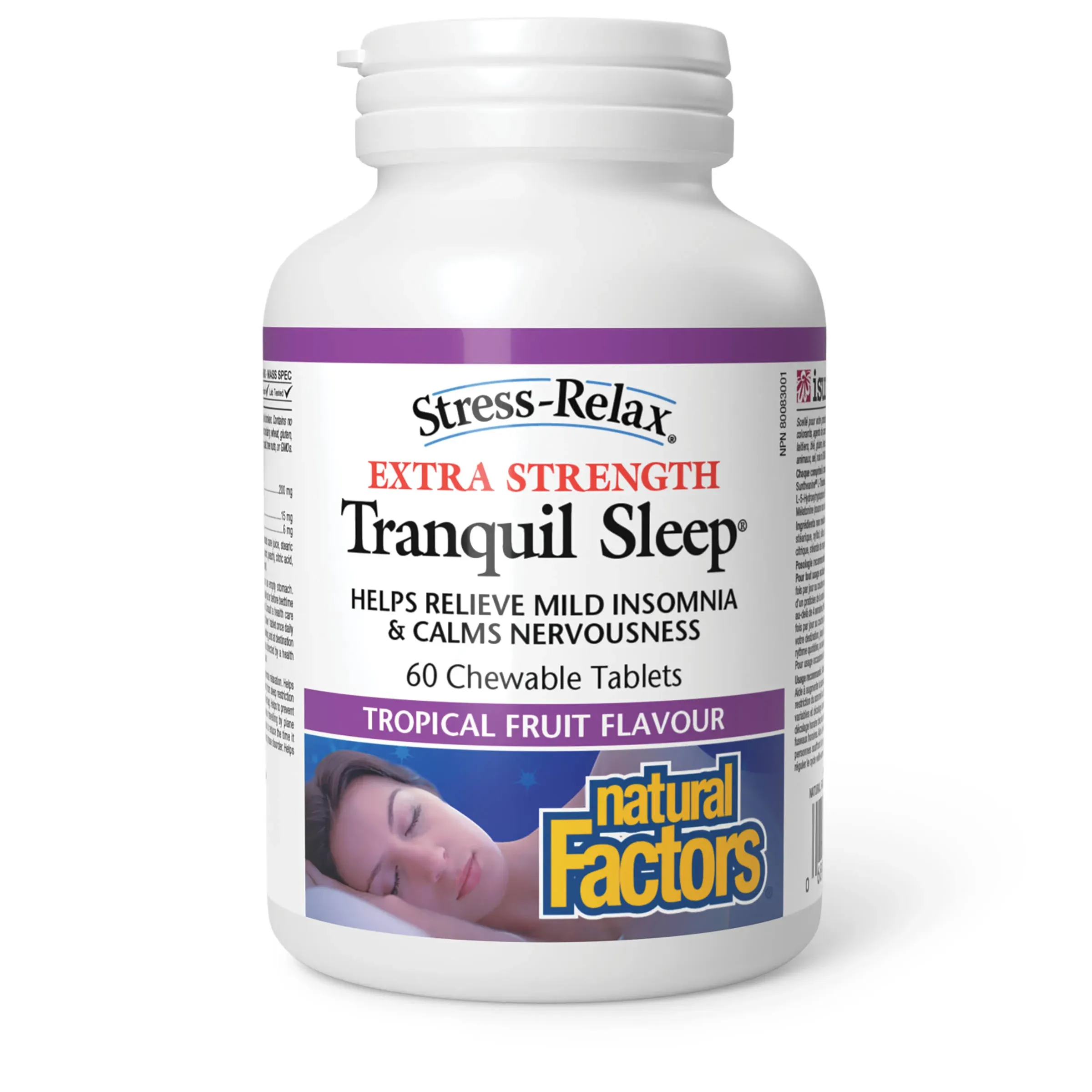 Tranquil Sleep® Extra Strength, Tropical Fruit Flavour, Stress-Relax® Chewable Tablets