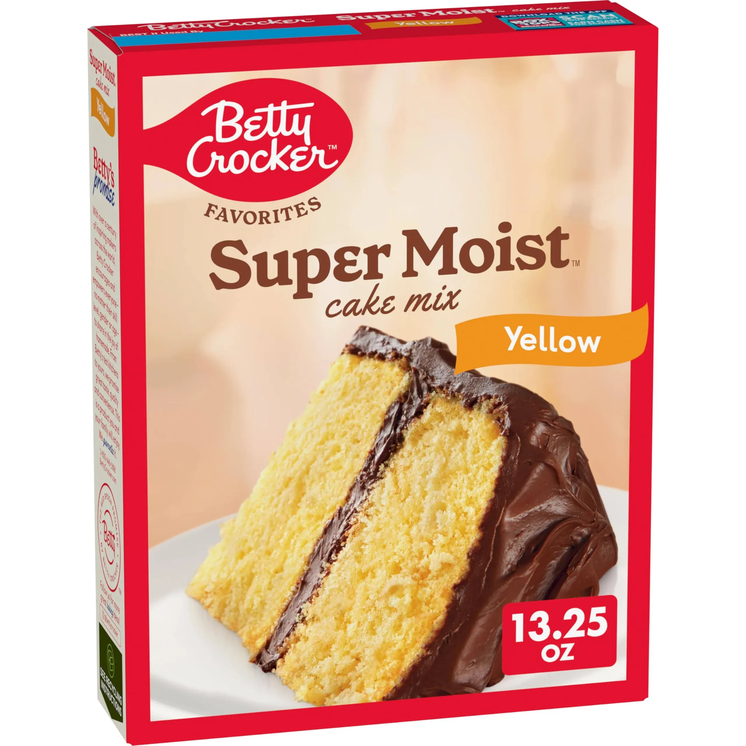 Betty Crocker Super Moist Yellow Cake Mix, 13.25 Ounce -- 12 per case