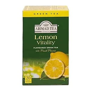 Ahmad Tea Lemon Green Tea, 20-Count Boxes (Pack of 6)