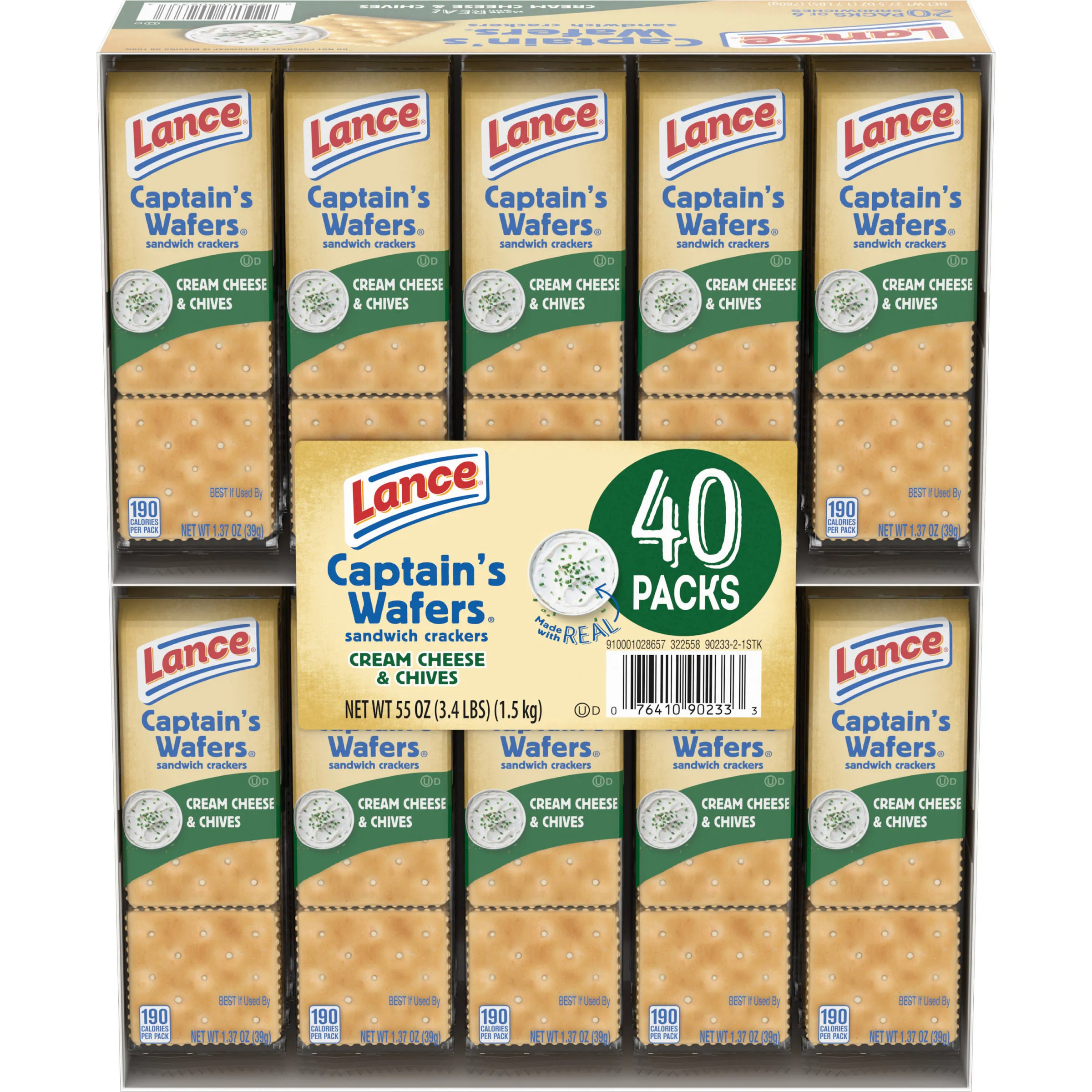 Lance Captain's Wafers Cream Cheese and Chives (40 pk.)