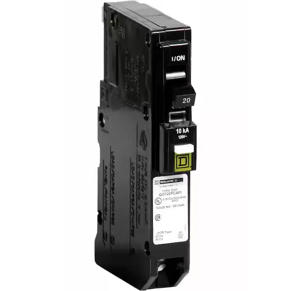 QO 20 Amp Single-Pole Plug-On Neutral Combination Arc Fault Circuit Breaker