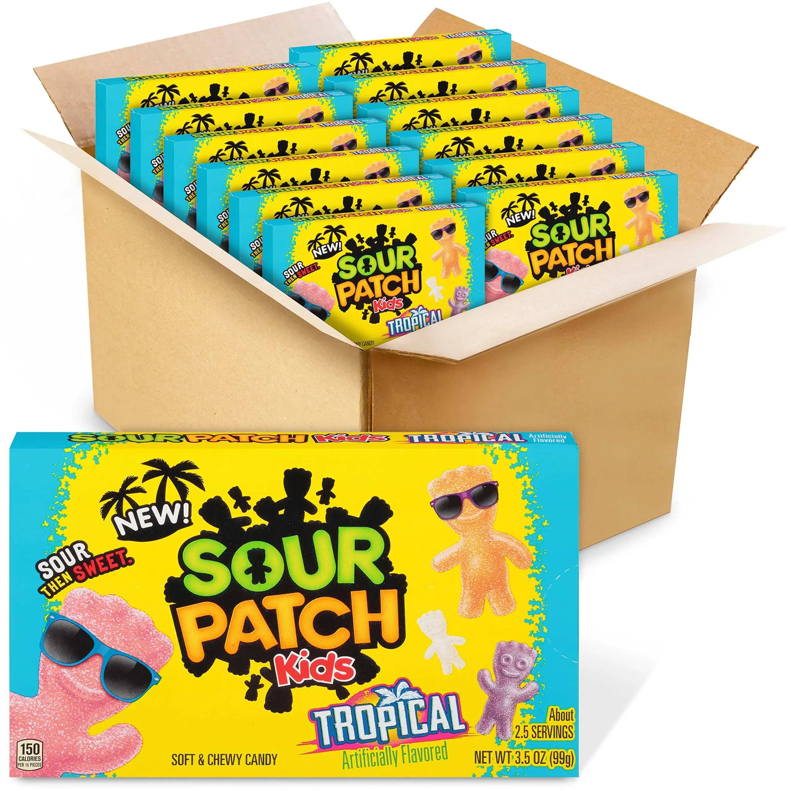 SOUR PATCH KIDS Tropical Soft &amp; Chewy Candy, 12 - 3.5 oz Boxes