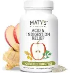 Maty's All Natural Acid & Indigestion Relief 60 Vegetarian Capsules