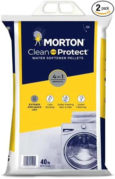 Morton Clean and Protect Water Softener Salt Pellets, 40 LB (Pack-2)