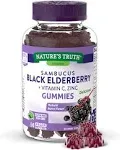 Nature's Truth Sambucus Black Elderberry, Vitamin C, and Zinc Gummies, 50 Count