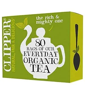 Clipper Organic Fairtrade Everyday - USDA Organic, Non-GMO, Fair Trade, Sustainable Caffeinated Tea, 1 Pack, 80 Unbleached Tea Bags