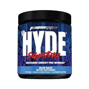 PROSUPPS Mr. Hyde Signature Pre Workout with Creatine, Beta Alanine, TeaCrine and Caffeine for Sustained Energy, Focus Pumps - Pre-Workout Energy Drink Men Women (Blue Razz, 30 Servings)