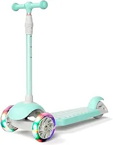 67i Scooter for Kids 3 Wheel Scooter Kids Kick Scooter for Toddler Girls Boys Scooter with Adjustable Height and Light-Up Wheels