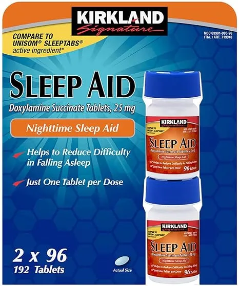 Kirkland Signature Sleep Aid, 25 mg., 96 - 192 Tablets