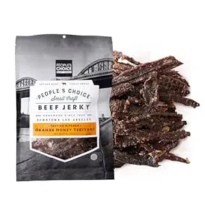 People's Choice Beef Jerky - Tasting Kitchen - Orange Honey Teriyaki - Camping Food, Backpacking Snacks, Road Trip Snacks - High Protein Low Sodium Healthy Snacks - 1 Pound, 16 oz - 1 Bag