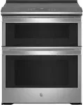 GE Profile 30" Smart Slide-In Electric Double Oven Convection Fingerprint Resistant Range Stainless Steel PS960YPFS