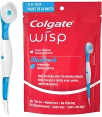 4-Pack Colgate Max Fresh Wisp Disposable Travel Toothbrushes, Peppermint - 24ct 