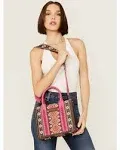 Wrangler Southwestern Print Small Canvas Tote/Crossbody - Hot Pink