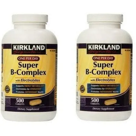 Kirkland Signature Super B-Complex (2-Pack) with Electrolytes (2 x 500 Tablets)