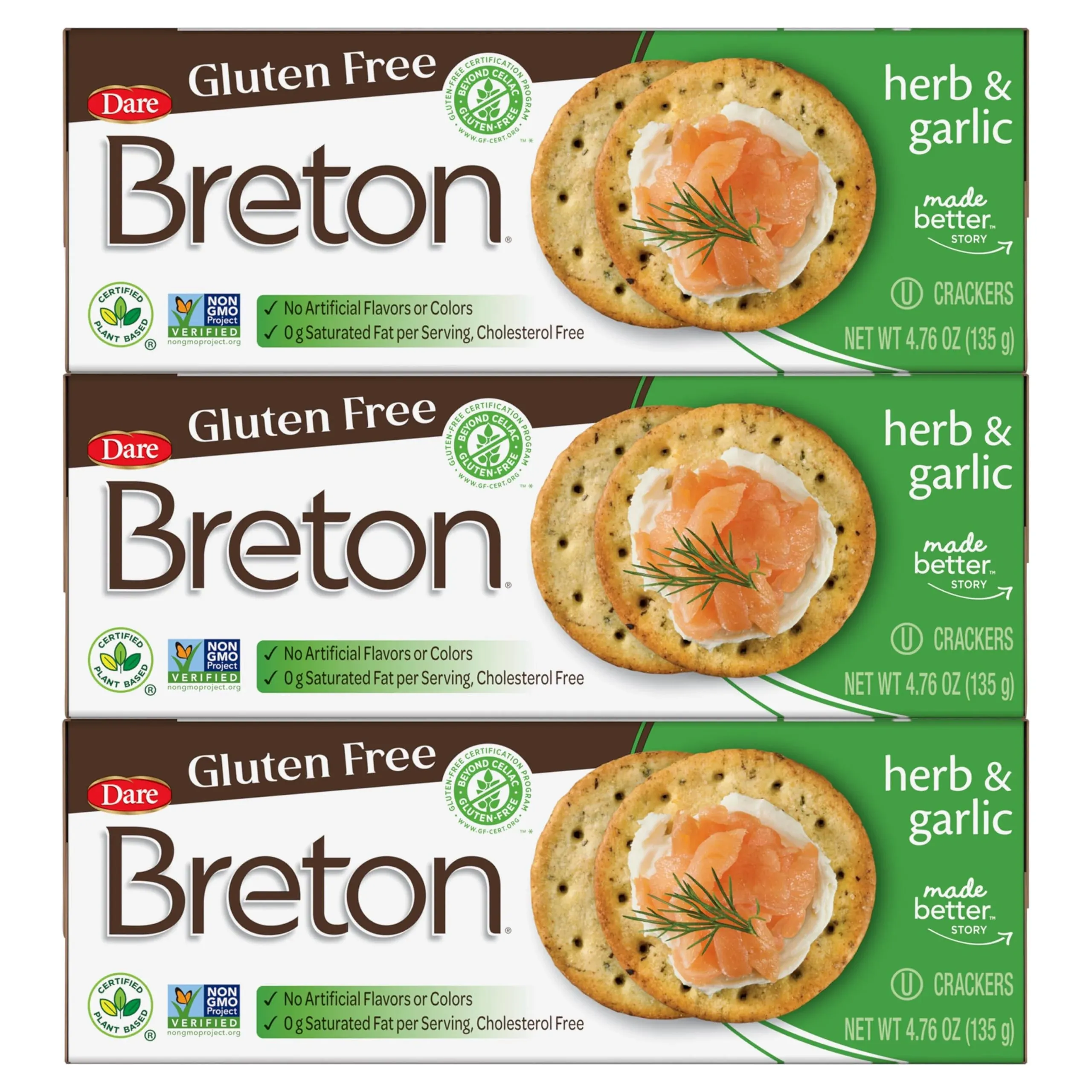 Breton Crackers Gluten Free Herb & Garlic