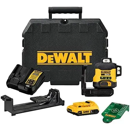 DEWALT DCLE34031D1 20V 3x360 Green Line Laser 2.0Ah Kit