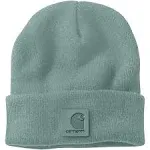 Carhartt Knit Leather Patch Beanie - Blue Surf - One Size Fits Most