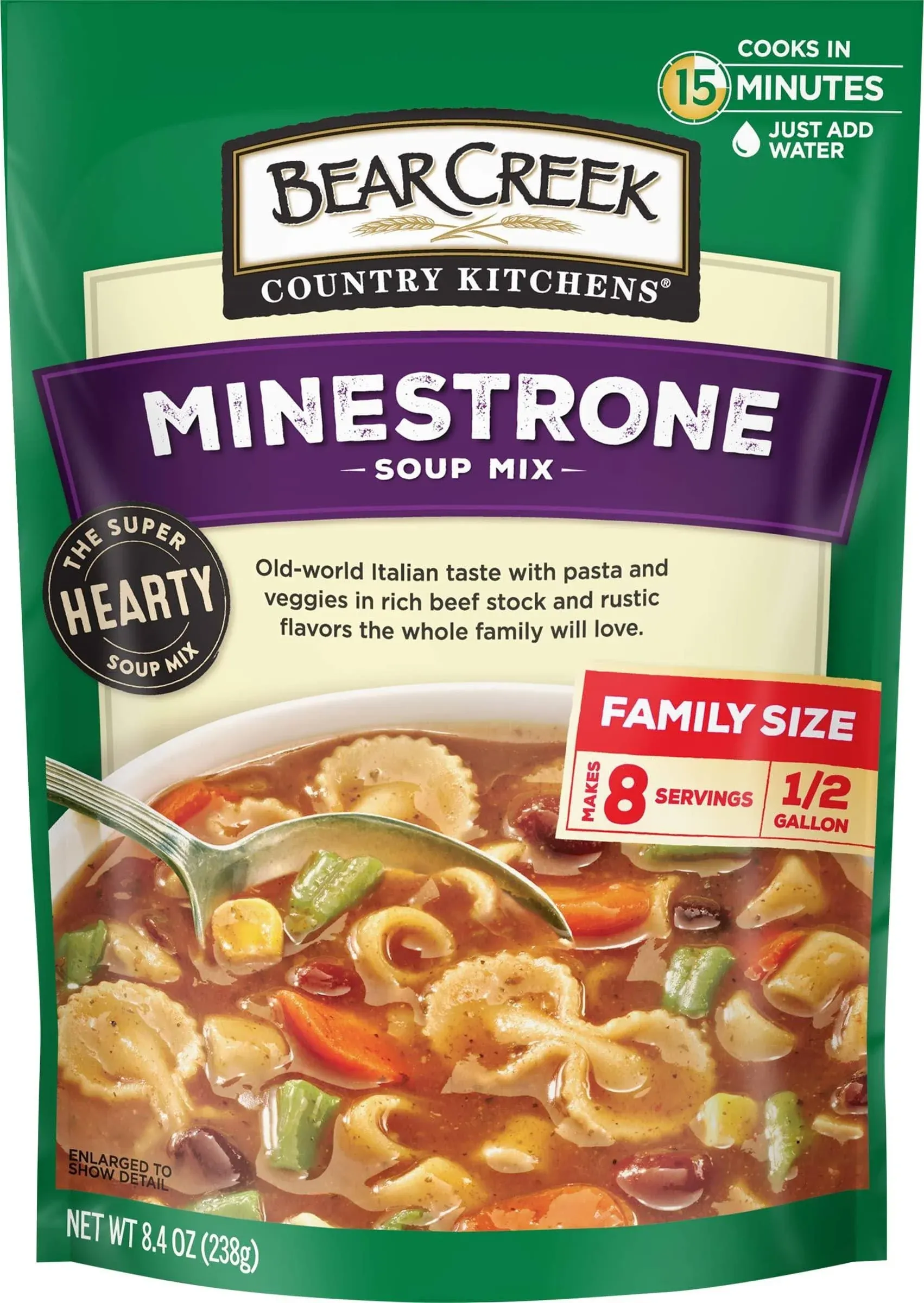 Bear Creek Soup Mix, Minestrone, Family Size - 8.4 oz