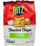 RITZ Toasted Chips Sour Cream and Onion Crackers, 8.1 oz