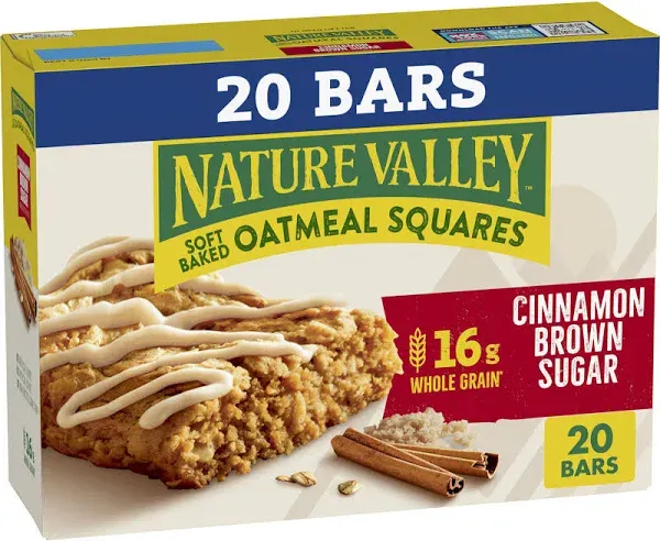 Nature Valley Soft-Baked Oatmeal Squares, Cinnamon Brown Sugar, 12 ct