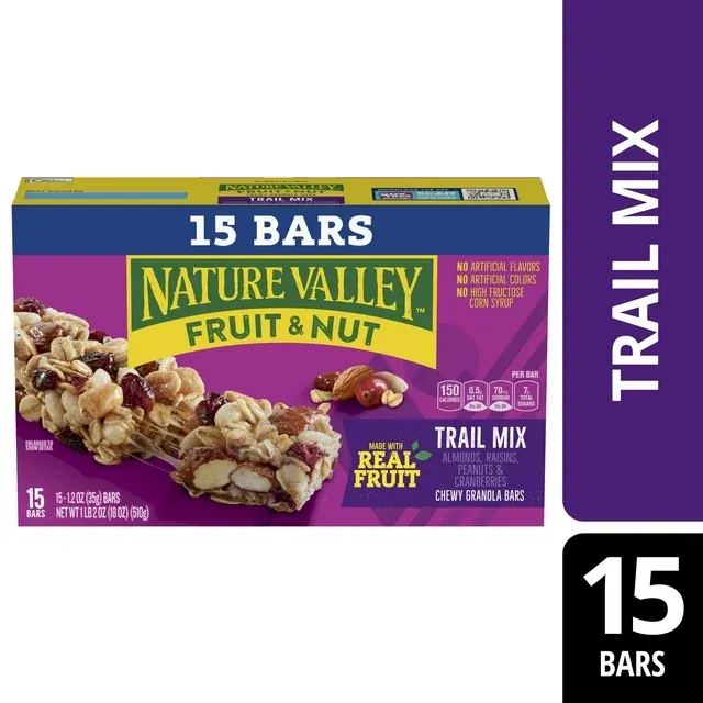 Nature Valley Chewy Fruit Nut Trail Mix Granola Bars