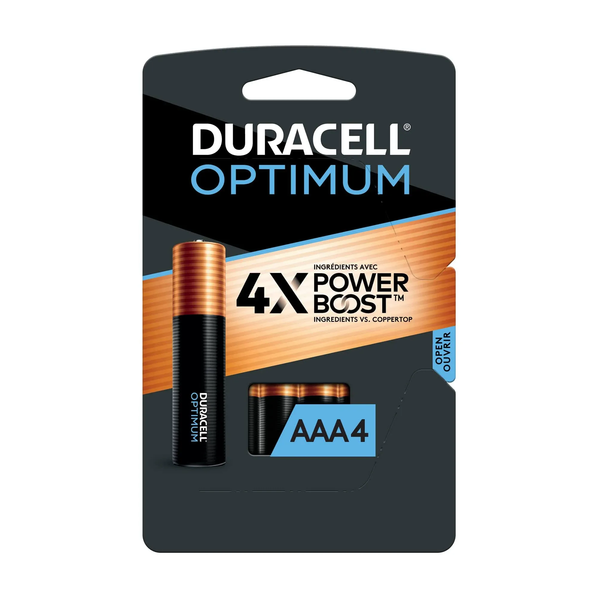 Duracell - Optimum AAA Alkaline Batteries, 4-Pack