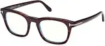 Tom Ford FT5870-B BLUE BLOCK Shiny Dark Havana (052) Eyeglasses